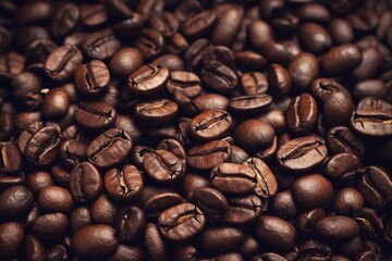 Fototapeta premium Close up Coffee Beans as Background with Copy Space