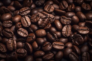 Fototapeta premium Close up Coffee Beans as Background with Copy Space