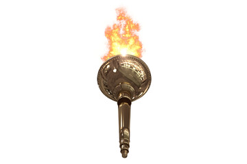 Digitally generated image of burning flaming torch