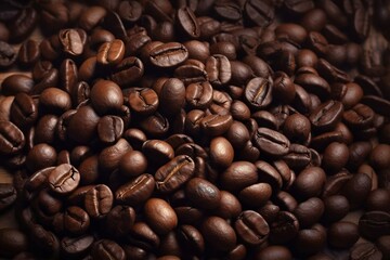 Fototapeta premium Close up Coffee Beans as Background with Copy Space
