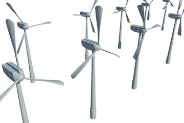 Digital composite image of wind turbines