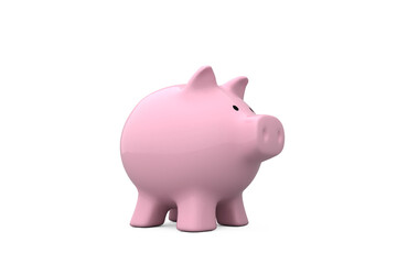 Piggy bank against white background