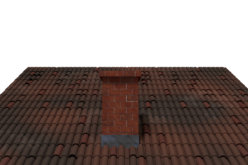 Digital image of chimney on rooftop