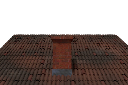 Digital image of chimney on rooftop