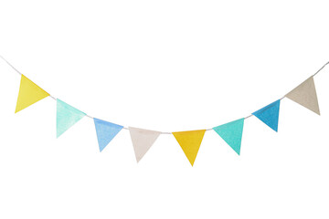 Colorful flags for Festa Junina on white background
