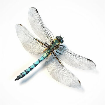 Dragonfly isolated on white background. Generative AI