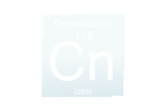 Copernicium element against white background