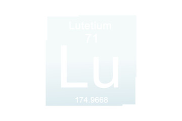 Lutetium element against white background