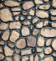 A wall of laid out stones as a background.