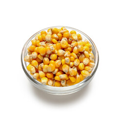 Bowl of corn on white background. Festa Junina (June Festival) celebration