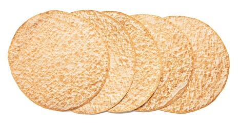 Armenian lavash isolated on white background.