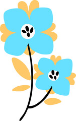 Easter Day Flower Flat hand Drawn Illustration