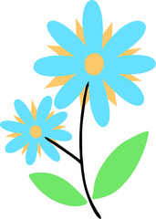 Fototapeta na wymiar Easter Day Flower Flat hand Drawn Illustration