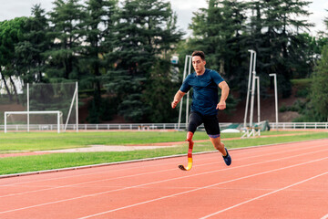 Fototapeta premium Disabled Man Athlete Running