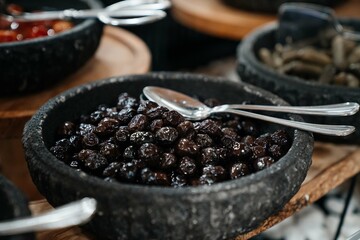 dishes on the buffet