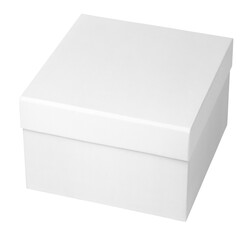 One white square box isolated on transparent background