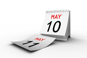 Spiral calendar over white background