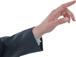 Businessman using futuristic digital screen