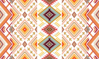 Ikat ethnic vector abstract beautiful art. Ikat seamless pattern for background,fabric,wrapping,clothing,wallpaper,Batik,carpet,embroidery style