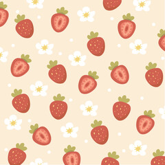 seamless pattern with strawberries