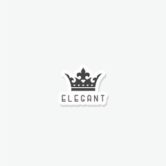 Creative Crown Concept Logo Design Template sticker