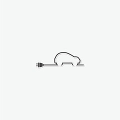 Car charge line icon sticker