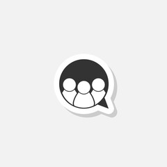 People family together chat bubble logo sticker