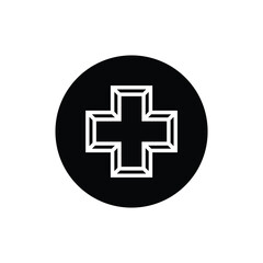 Plus logo icon design, positive sign, health cross symbol vector