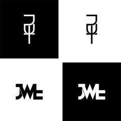 jwt lettering initial monogram logo design set