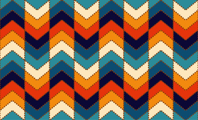 Vintage color arrow seamless geometric repeat pattern, replete image, design for fabric printing