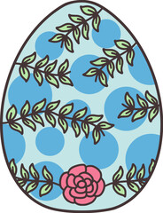 Fototapeta na wymiar Easter Day Decorated Egg Flat Hand Drawn Illustration