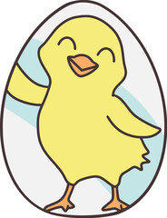 Easter Day Egg Chicken Decoration Flat Hand Drawn Illustration