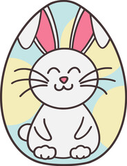 Fototapeta premium Easter Day Decorated Egg Flat Hand Drawn Illustration