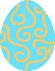 Obraz premium Easter Day Decorated Egg Flat Hand Drawn Illustration