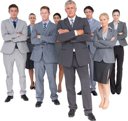 Obraz premium Business team standing arms crossed 