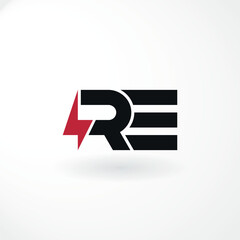 Vector Logo - Lettermark Logo R and E - Abstract Style Logo