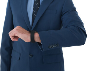 Mid section of businessman wearing wrist watch