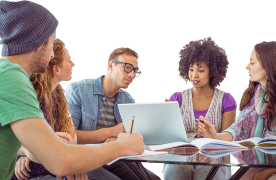 Fashion students working as a team 