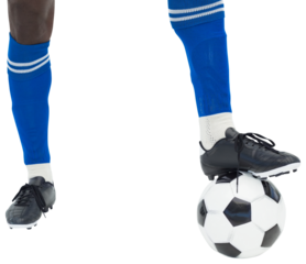 Football player stopping the ball