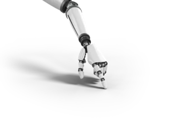 Deurstickers Digitally generated image of robotic hand pointing © vectorfusionart
