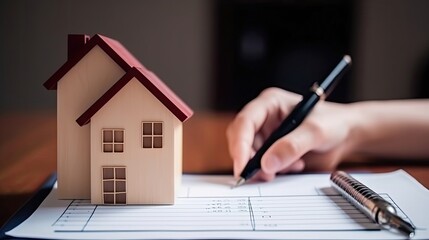 Fototapeta na wymiar Checklist while buying your house. Generative AI