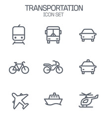 (Print) Transportation Icon Set, 교통수단 아이콘 세트