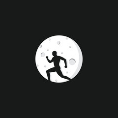 The logo design is combination the running man and moon
