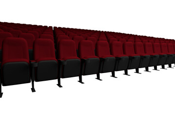 Digitally generated image of empty theater chairs
