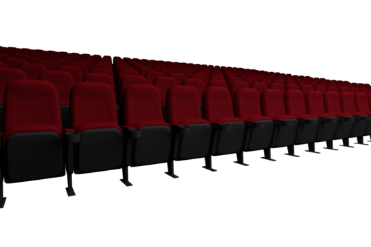 Digitally generated image of empty theater chairs