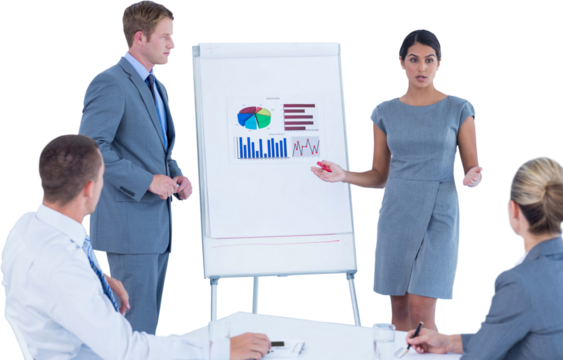 Business people doing statistics presentation