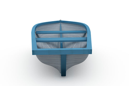 Fototapeta Blue and white painted boat