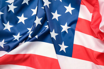 USA flag as background, closeup. Memorial Day celebration