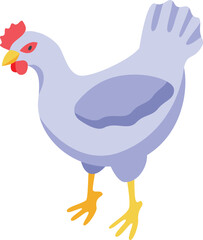 White chicken icon isometric vector. Chick egg. Easter bird