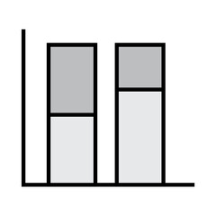 Vector image of stacked bar graph